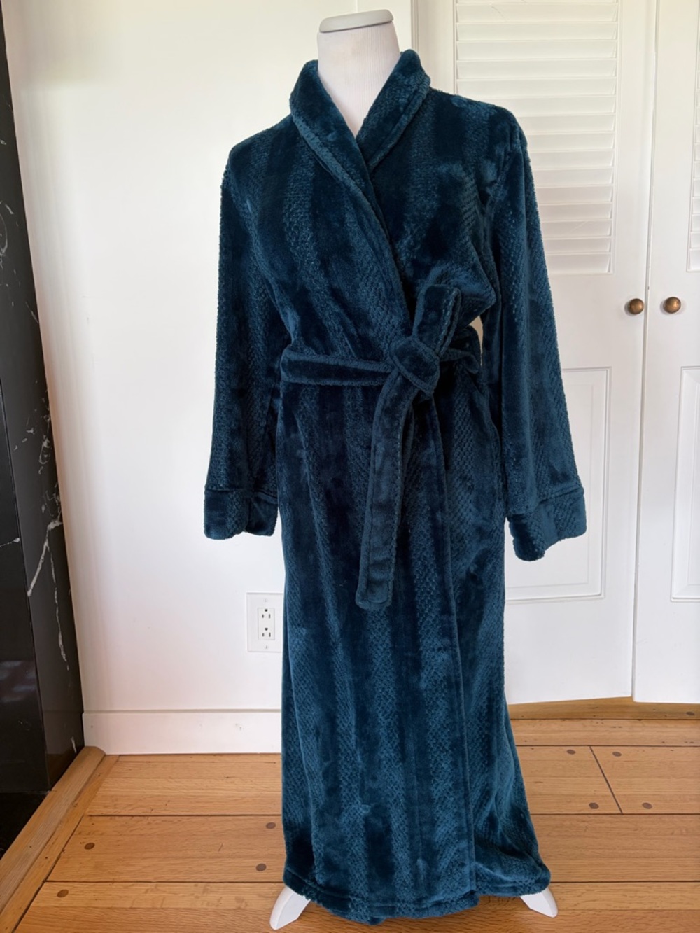 Charter Club Plush Shawl-Collar Robe in Blue